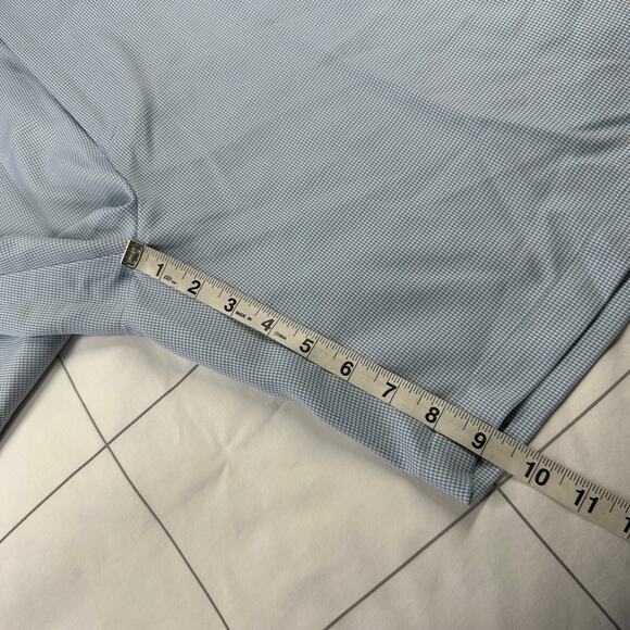 Peter Millar Shorts Mens 38 Crown Sport Blue White Houndstooth Golf Preppy Chino - Picture 10 of 12